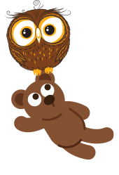 owl with teddybear