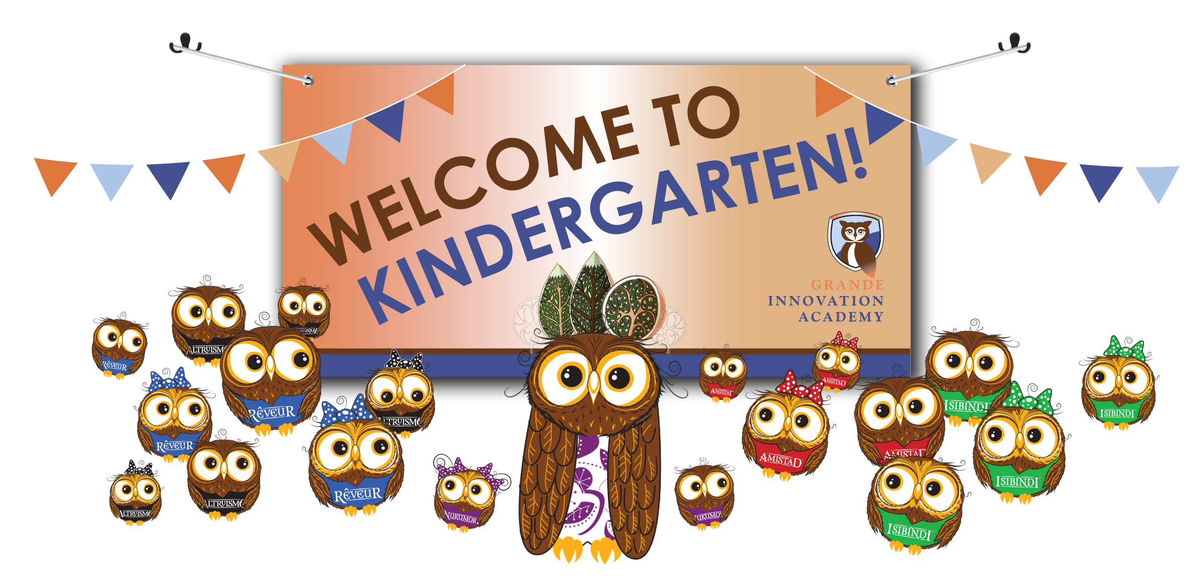 Welcome to Kindergarten house owls sign